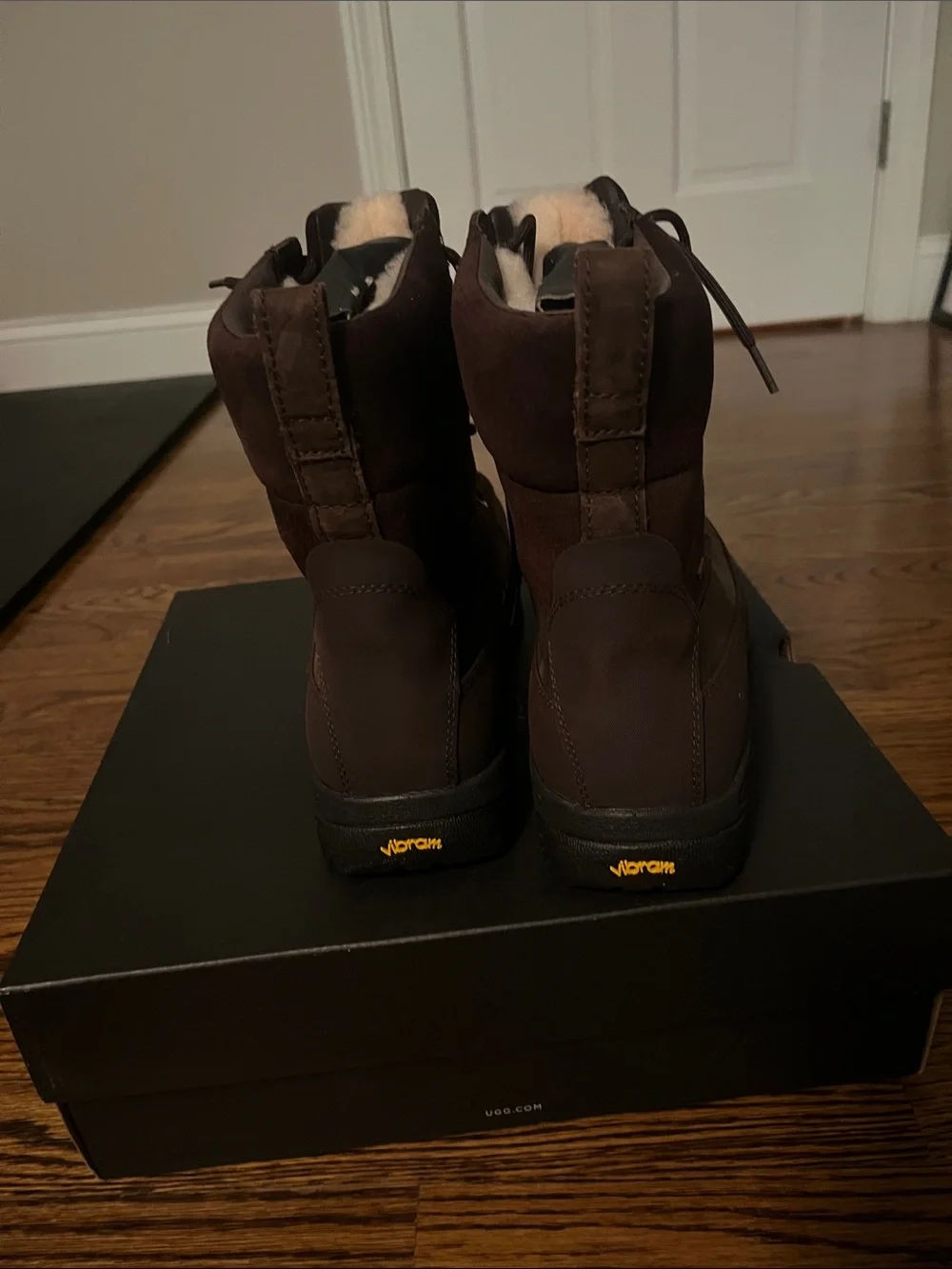 UGG Men's Dark Brown Lace-Up Suede Winter Boots